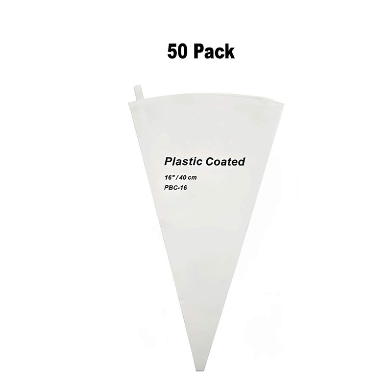 16 Inch Pastry Bag Cotton with Plastic Coating White