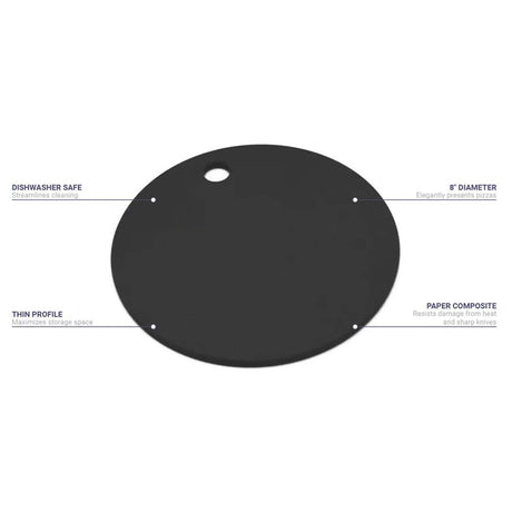 8" Round Pizza Board Paper Composite Slate