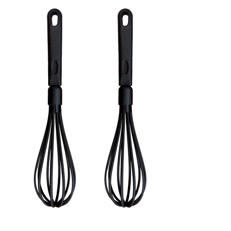 12" Nylon Piano Wire Whisk Black Flexible Design