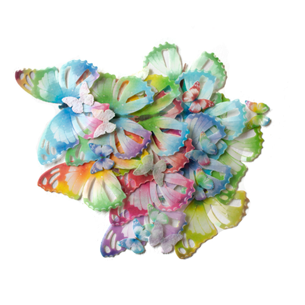 Crystal Candy Color Splash Edible Butterflies - Pack of 22