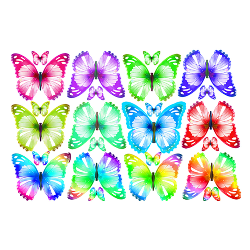 Crystal Candy Color Splash Edible Butterflies - Pack of 22