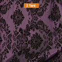Damask Flocking Taffeta Fabric - 60" Wide for Curtains, Apparel, and Décor