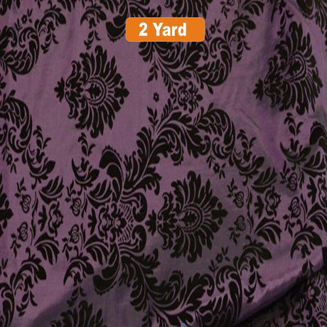 Damask Flocking Taffeta Fabric - 60" Wide for Curtains, Apparel, and Décor
