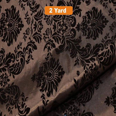 Damask Flocking Taffeta Fabric - 60" Wide for Curtains, Apparel, and Décor