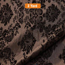 Damask Flocking Taffeta Fabric - 60" Wide for Curtains, Apparel, and Décor