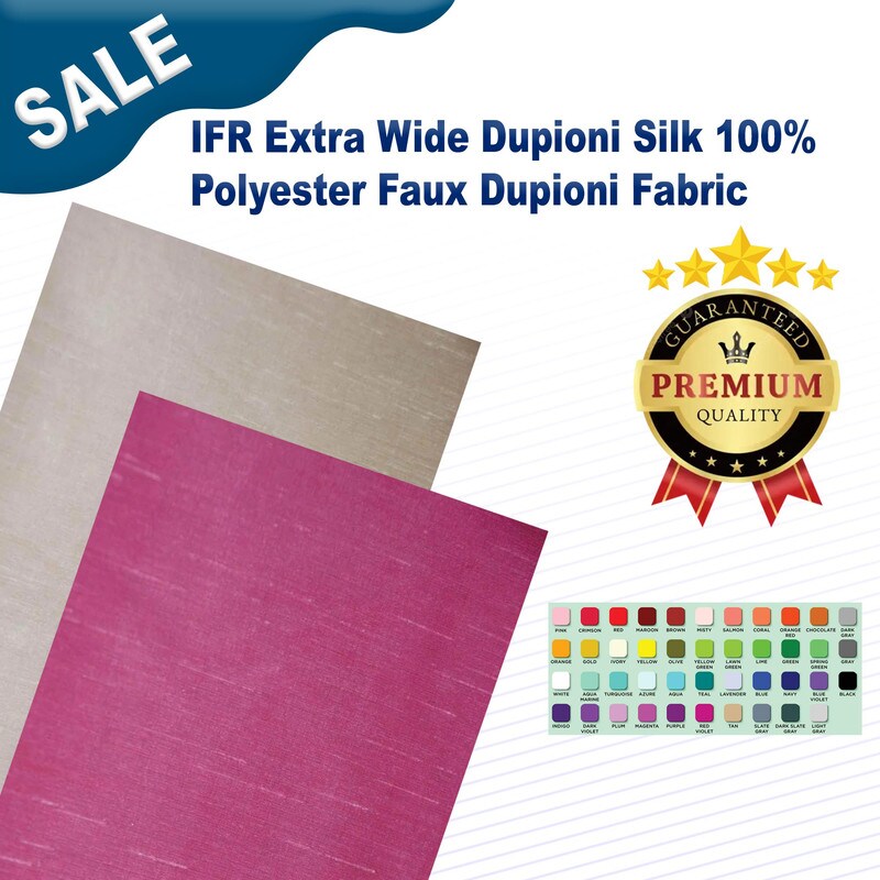 IFR Extra Wide Dupioni Silk 100% Polyester Faux Dupioni Fabric
