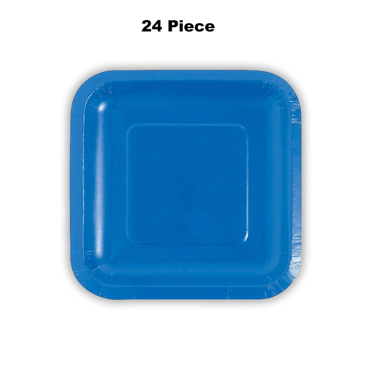 24 Ct Royal Blue Square Paper Dessert Plates 7 Inch