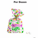 5" x 11 1/2" Medium Mardi Gras Icons Cellophane Treat Bags - 12 Pc.