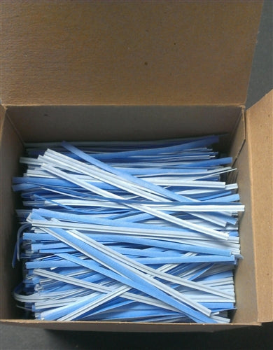 Light Blue Paper Twist Ties - 2,000 Pack