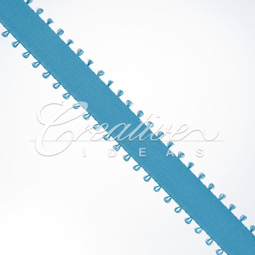 3/8" Double Face Picot Ribbon - 50 Yards (Turquoise)