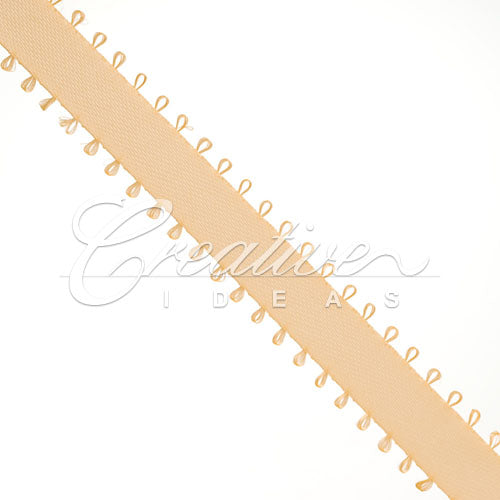 3/8" Double Face Picot Ribbon - 50 Yards (Light Peach)