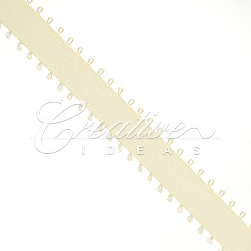 3/8" Double Face Picot Ribbon - 50 Yards (Ivory)