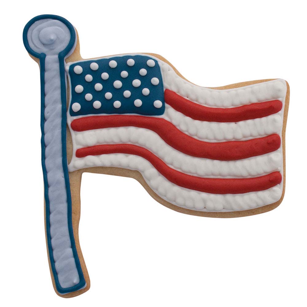Ann Clark American Flag Cookie Cutter, 4-3/8"