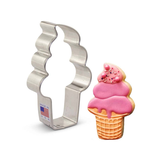 Ann Clark Soft Serve Ice Cream Cookie Cutter, 4" x 2-1/2"