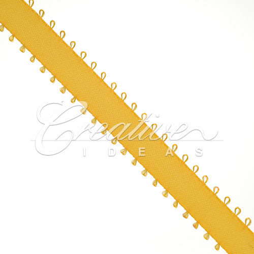 3/8" Double Face Picot Ribbon - 50 Yards (Light Gold)
