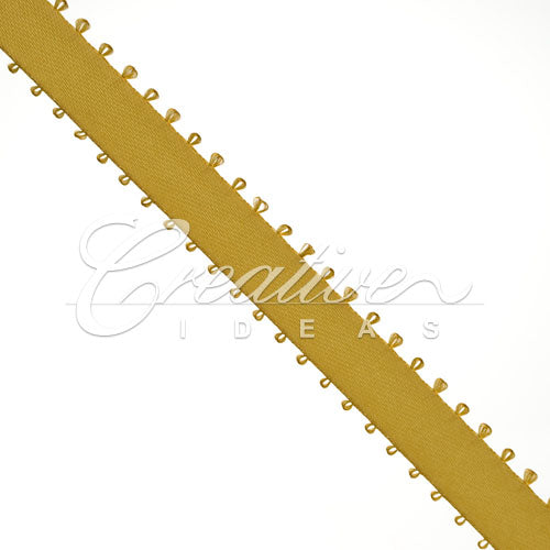 3/8" Double Face Picot Ribbon - 50 Yards (Antique Gold)