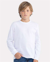 Next Level® Youth Cotton Long Sleeve Crewneck T-Shirt