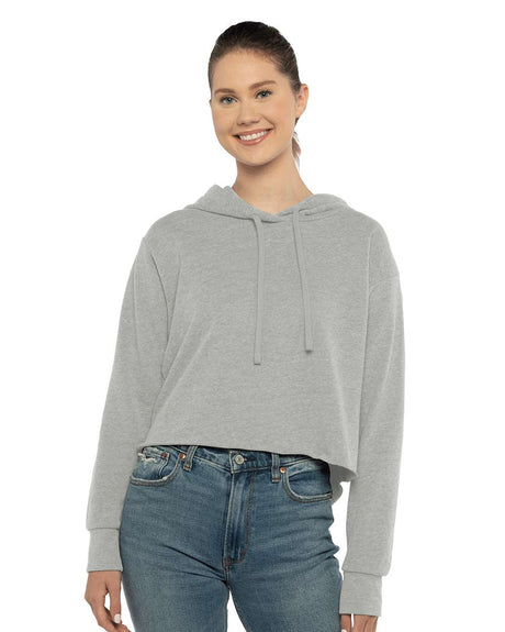 Next Level® Women's Laguna Sueded Raw Edge Crop Hoodie Sweatshirt