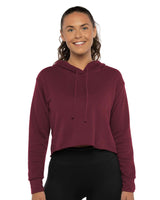 Next Level® Women's Laguna Sueded Raw Edge Crop Hoodie Sweatshirt