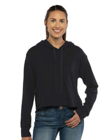 Next Level® Women's Laguna Sueded Raw Edge Crop Hoodie Sweatshirt