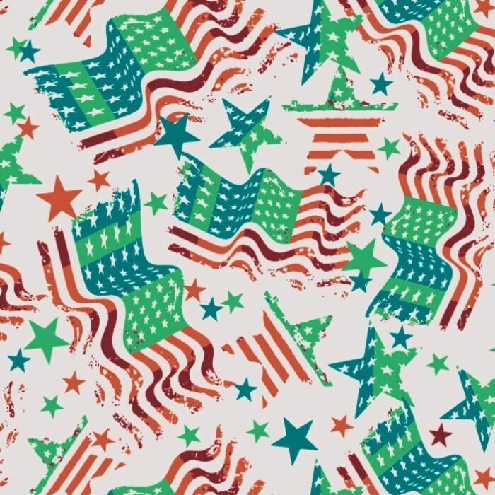Printed Spandex USA Flag Activewear Fabric