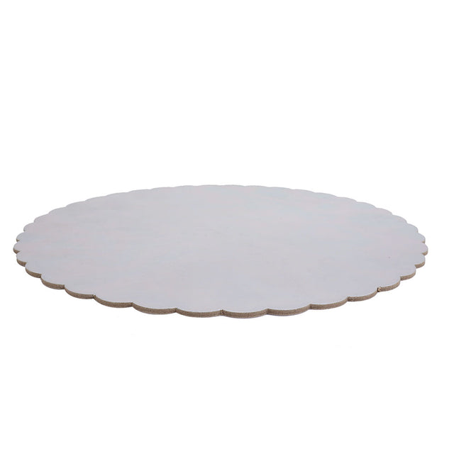Round Silver Scalloped Cake Board, 12" x 3/32" - Case of 50