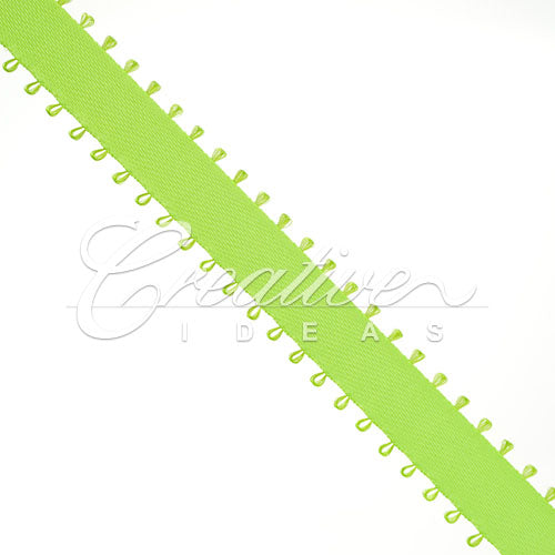 3/8" Double Face Picot Ribbon - 50 Yards (Apple Green)