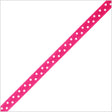 3/8" Shocking Pink Polka Dot Grosgrain Ribbon