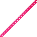 3/8" Shocking Pink Polka Dot Grosgrain Ribbon