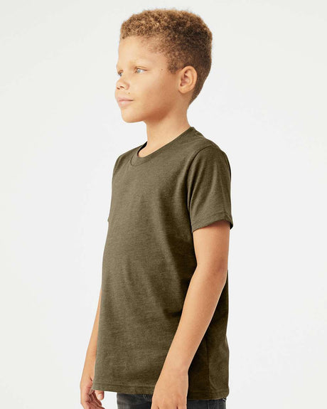 BELLA + CANVAS Youth CVC Jersey Crew Neck Tee - 3001YCVC in Heather Clumbia Blue