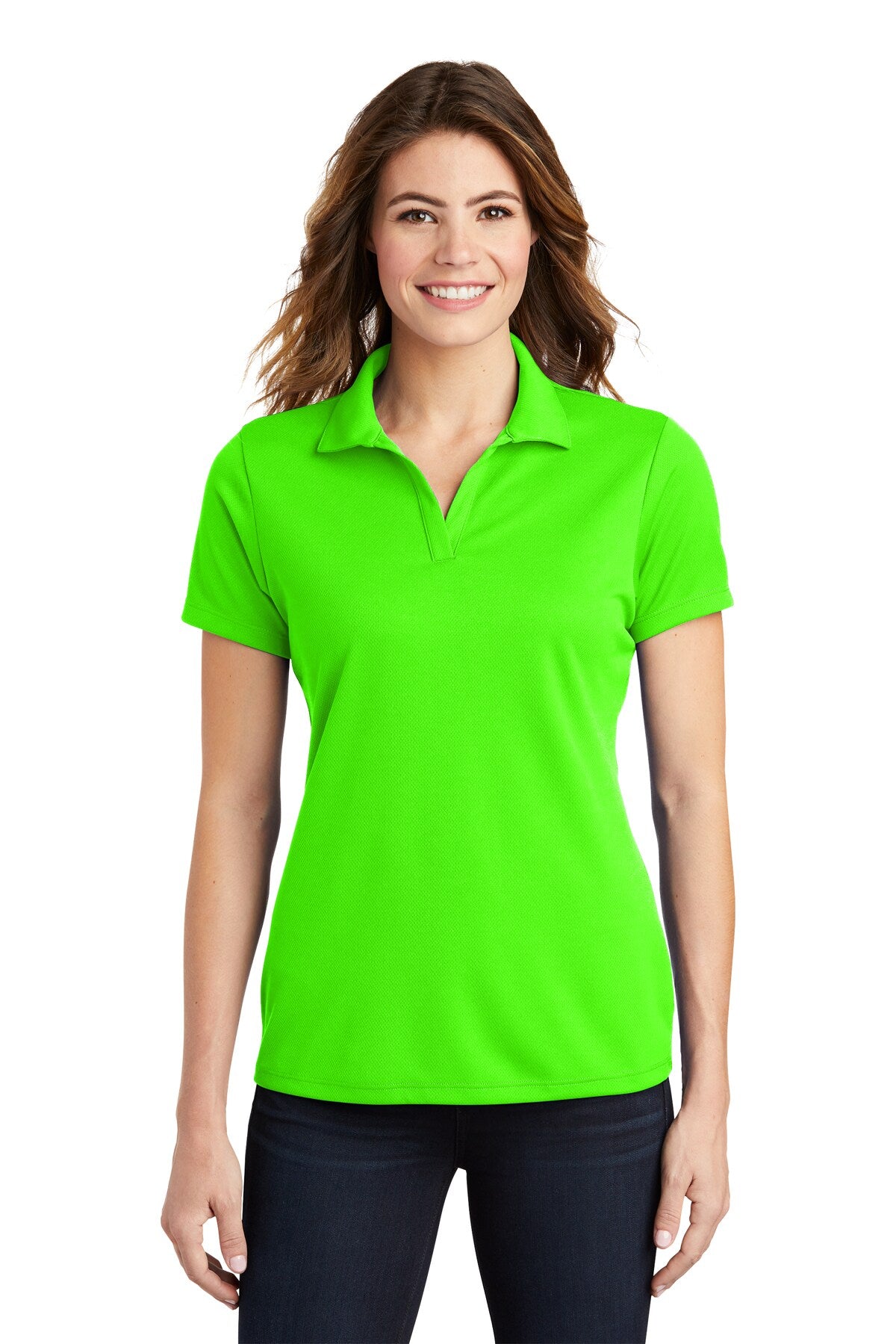 Sport-Tek® Women's Posi Charge Racer Collared Short Sleeve Mesh Polo
