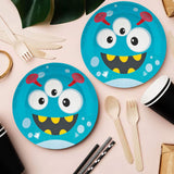 8 Count Mini Monster Party Paper Dinner Plates 9 Inch for Kids Birthday