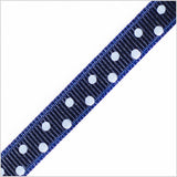 3/8" Navy Polka Dot Grosgrain Ribbon