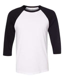 Bella + Canvas Unisex Three-Quarter Sleeve Baseball Tee