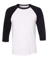 Bella + Canvas Unisex Three-Quarter Sleeve Baseball Tee