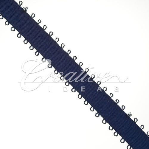 3/8" Double Face Picot Ribbon - 50 Yards (Navy Blue)