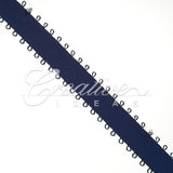 3/8" Double Face Picot Ribbon - 50 Yards (Navy Blue)