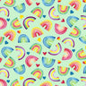 Printed Spandex Rainbow Heart Activewear Fabric