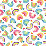 Printed Spandex Rainbow Heart Activewear Fabric