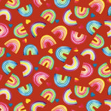 Printed Spandex Rainbow Heart Activewear Fabric