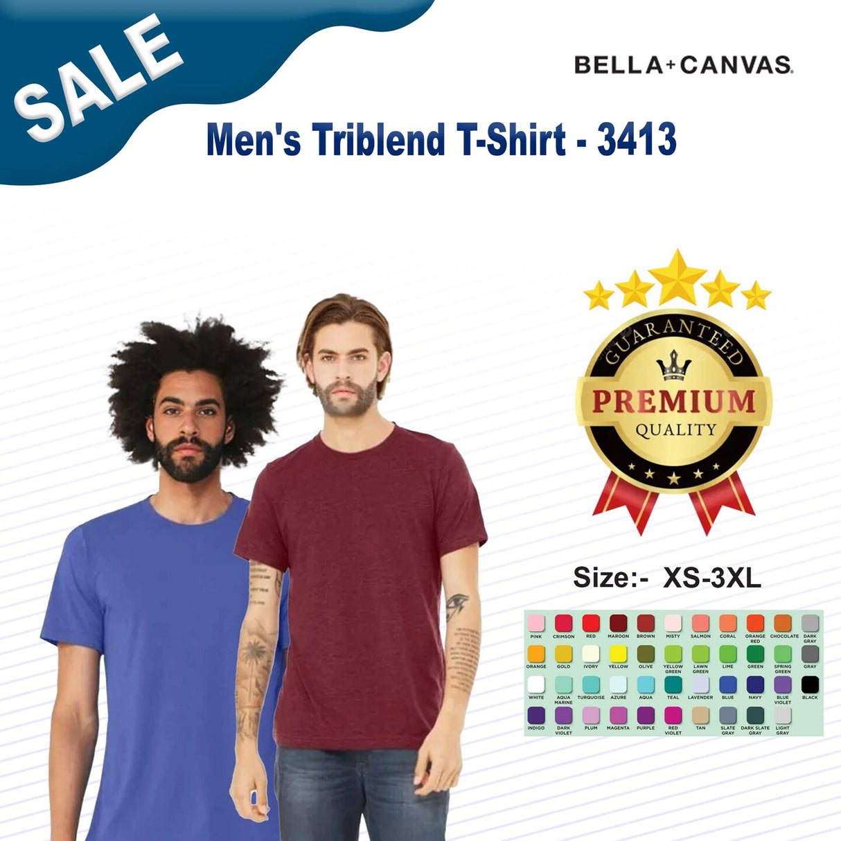 BELLA + CANVAS® Men's Triblend Crewneck Short Sleeve T-Shirt