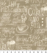 Easy As Pie Almond Waverly Cotton Fabric - Script Print, Almond, 54" Width (1 Yard)