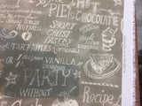 Easy As Pie Almond Waverly Cotton Fabric - Script Print, Almond, 54" Width (1 Yard)