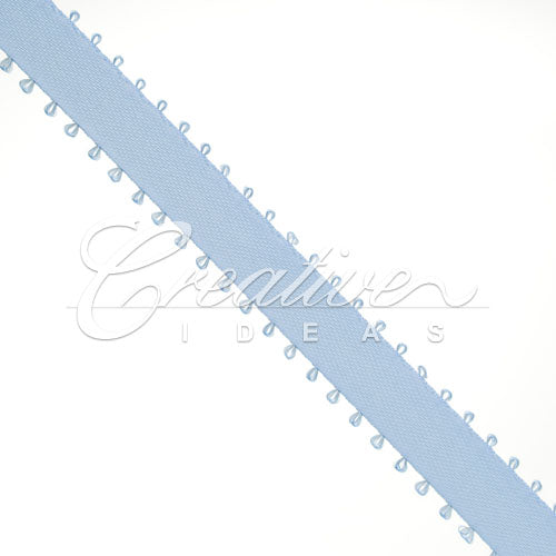 3/8" Double Face Picot Ribbon - 50 Yards (Blue Mist)