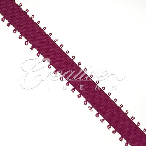 3/8" Double Face Picot Ribbon - 50 Yards (Wine)