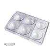 Chocolate World Clear Polycarbonate Chocolate Mold, 70mm Half Sphere, 6 Cavities