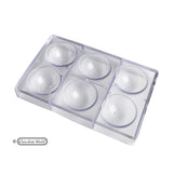 Chocolate World Clear Polycarbonate Chocolate Mold, 70mm Half Sphere, 6 Cavities