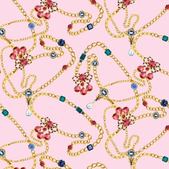 Printed Spandex Saphir Chain Fabric