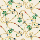 Printed Spandex Saphir Chain Fabric