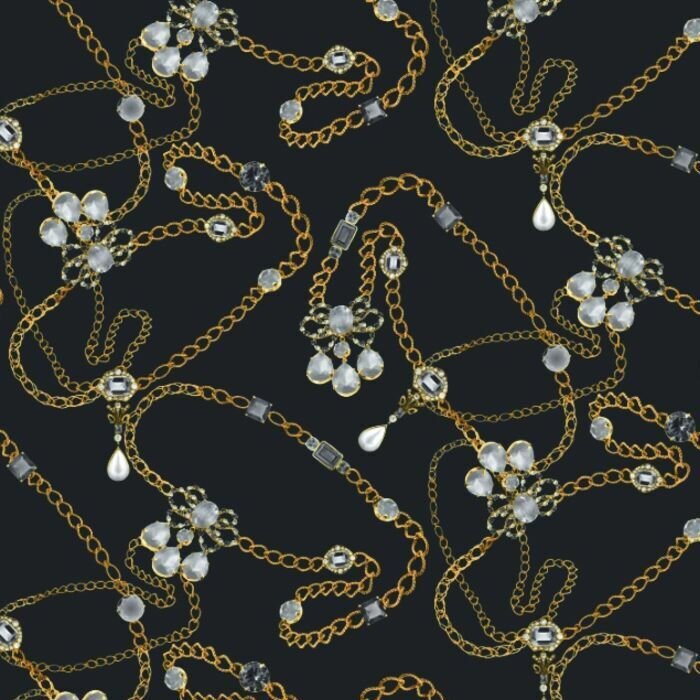 Printed Spandex Saphir Chain Fabric